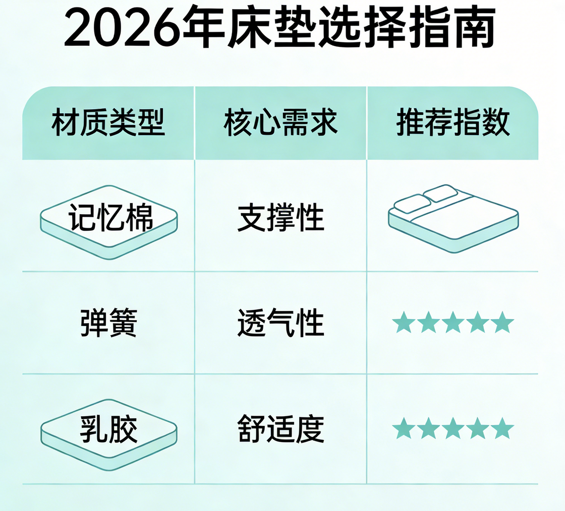 2026年全網(wǎng)公認(rèn)TOP10的記憶棉床墊品牌，看這篇就夠了！